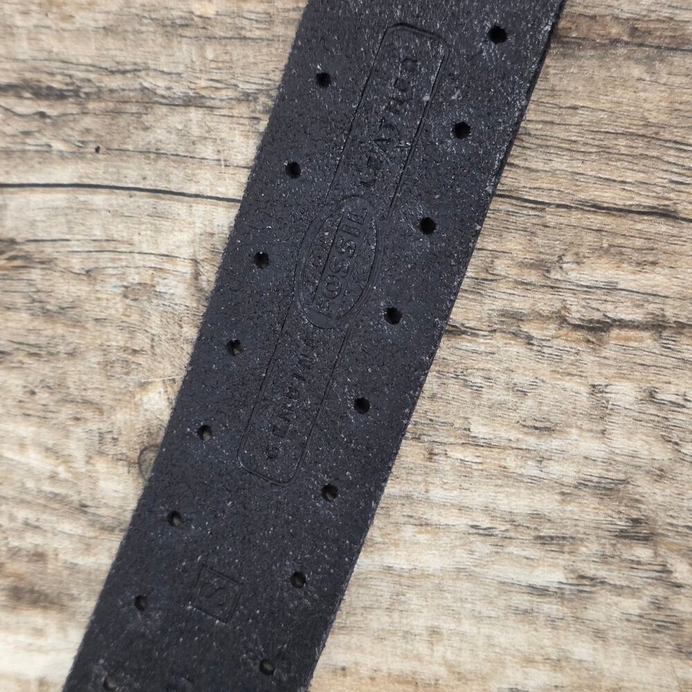 Fossil Women's Size Small Black Genuine Leather Grommet Studded Western Belt - Picture 8 of 8